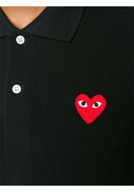 polo red emblem uomo nera COMME DES GARÇONS PLAY | AX-T006-0511